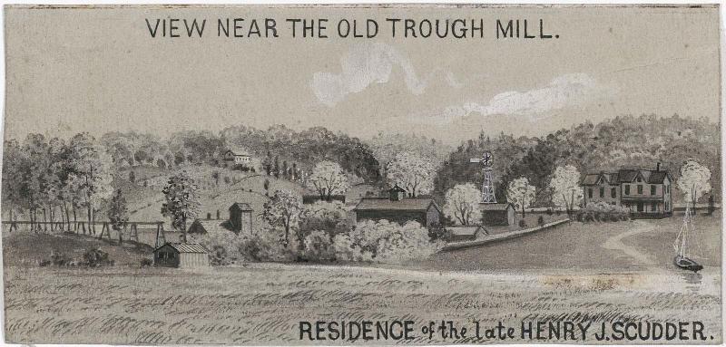 View near the Old Trough Mill, Residence of the late Henry J. Scudder (Long Island)
