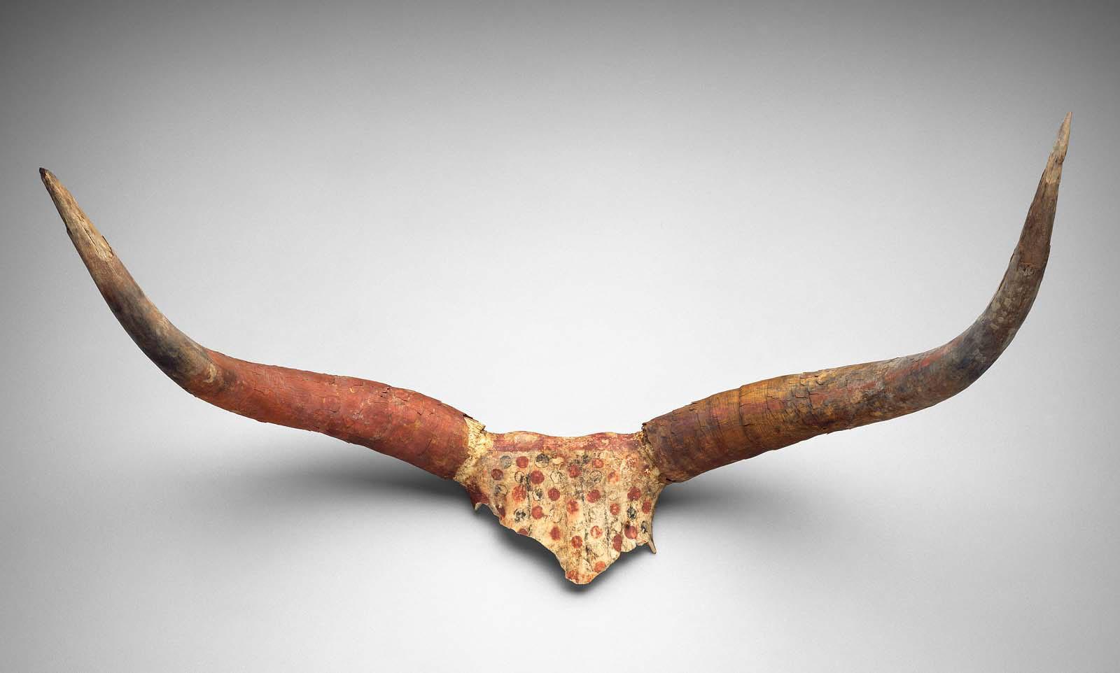 Painted cow skull (bucranium)