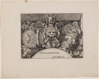 Trophies with a Helmet Surmounted by an Eagle