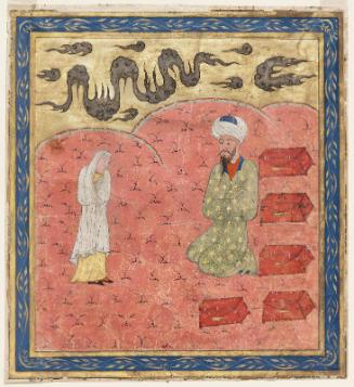 Firdawsi's "Shahnama": Manizha Converses with Rustam, who is disguised as a Merchant