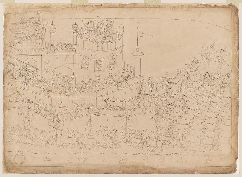 Bears and Monkeys Battle Raksasas on the City Walls