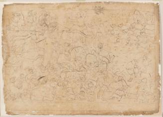 Bears and Monkeys Battle Raksasas; Ravana's Son Indrajit Flees from the Monkey-King Angada