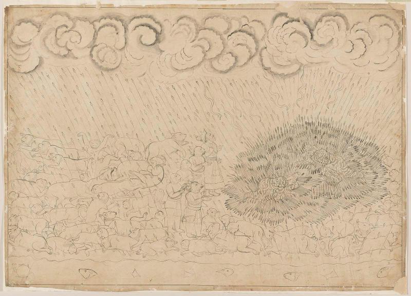 Rain of arrows changes to serpents-- Rama and Laksmana Bound by the Snake-Arrows