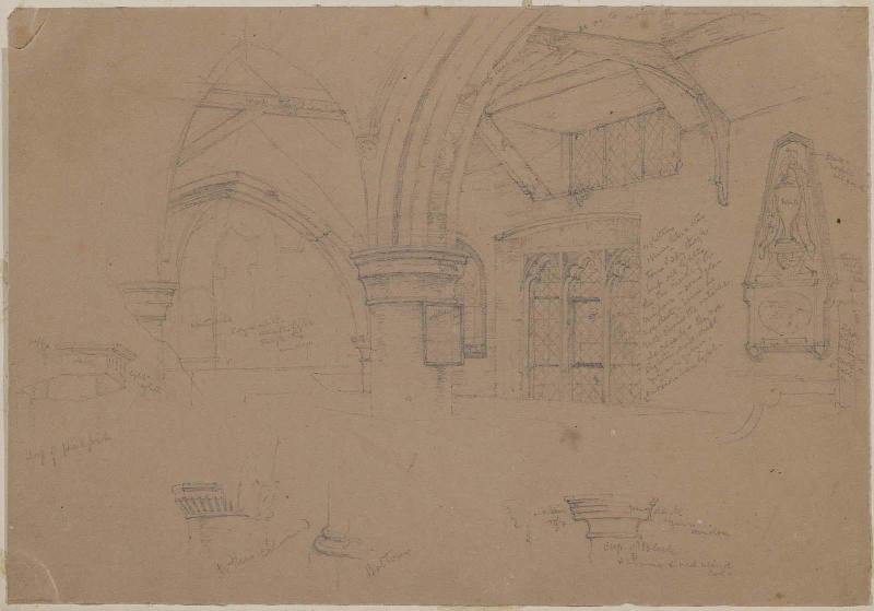 Arreton Church: interior arches