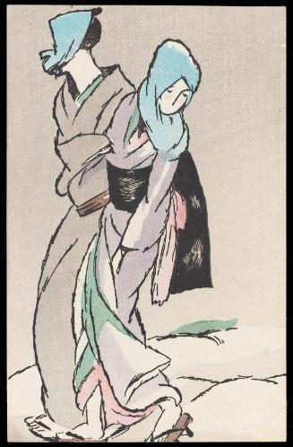 Couple Walking through the Snow