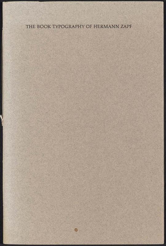 The Book Typography of Hermann Zapf