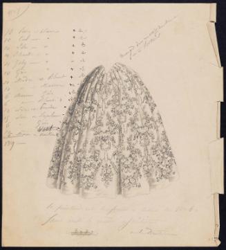 Preparatory or design drawing for a woman's woven silk skirt