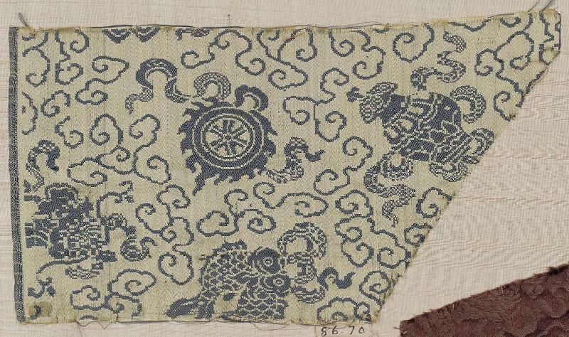 Fragment of silk damask