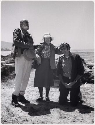 Ansel Adams and Imogen Cunningham Awarding Jerry Uelsmann the Title of Honorary West Coast Photographer at Weston Beach, Point Lobos, CA