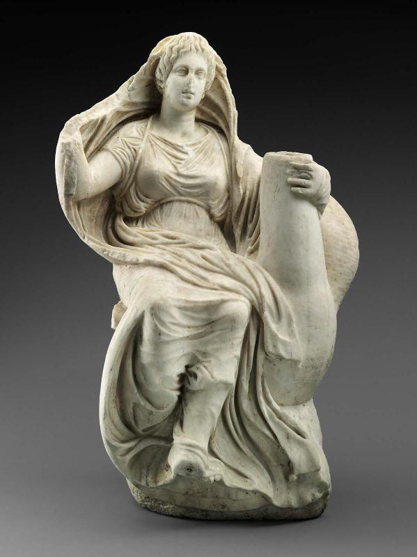 Statue of Aphrodite riding on a goose