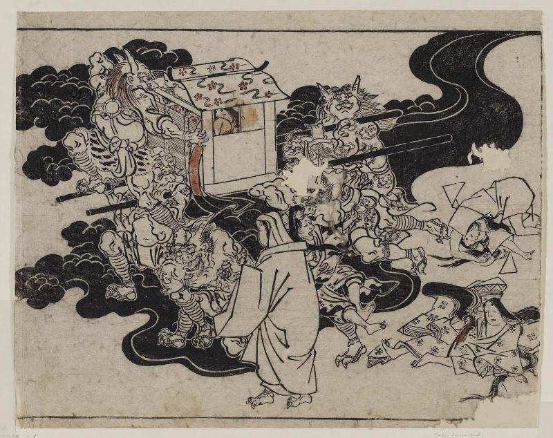 Kunitaka's Beautiful Daughter Is Kidnapped by Demons, from an untitled series of the Shutendôji story