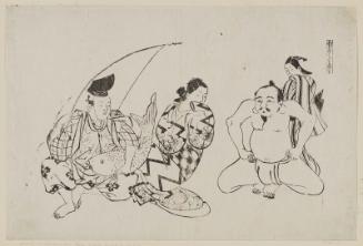 Ebisu Loses His Clothes (Hana ni utsu hadaka Ebisu), from an untitled series of the Seven Gods of Good Fortune in the pleasure quarters