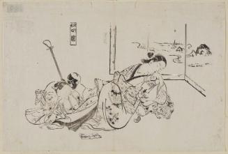 Courtesans Imitating the Four Sleepers (Yûkun shisui), from a set of courtesan parodies