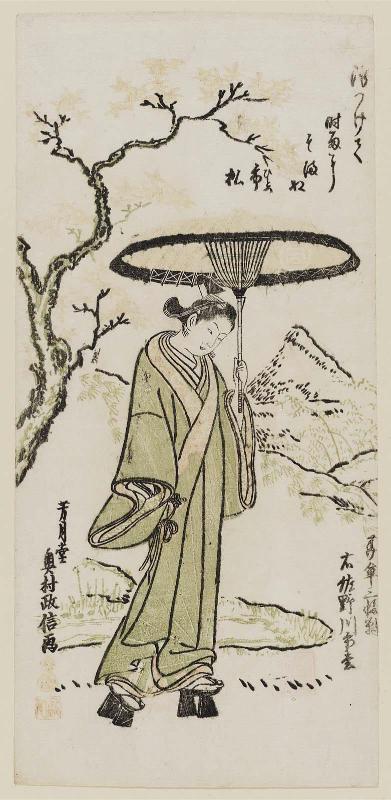 Actor Sanogawa Ichimatsu I, Right Sheet of Decorative Umbrellas, a Triptych (Hanagasa sanpukutsui, migi)