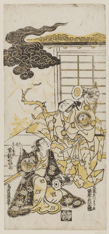 Actors Bandô Hikosaburô II as Ômori Hikoshichi Morinaga and Yoshizawa Ayame II as Kikusui