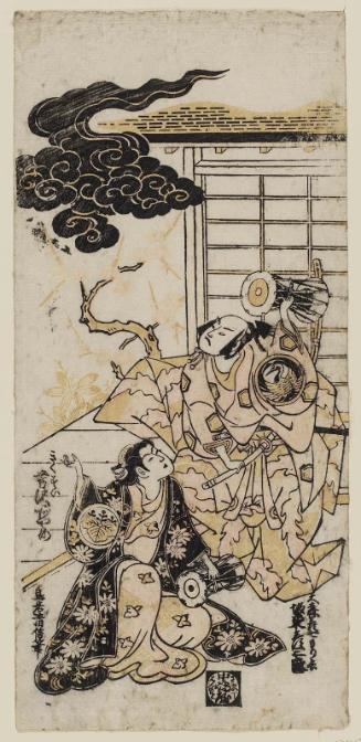 Actors Bandô Hikosaburô II as Ômori Hikoshichi Morinaga and Yoshizawa Ayame II as Kikusui