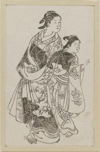 Courtesan and Kamuro, from the book Ehon Asakayama