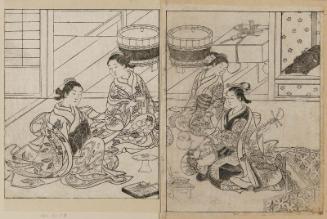Courtesans at a Banquet, from the book Ehon tokiwagusa (The Evergreens: A Picture Book), vol. III
