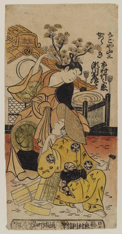 Actors Ichimura Takenojô IV as Nagoya Sanza and Segawa Kikujirô I as Katsuragi