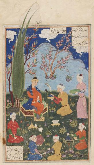 Firdawsi's "Shahnama": Dara Enthroned Receiving the Crown Brought by his Mother, Humai