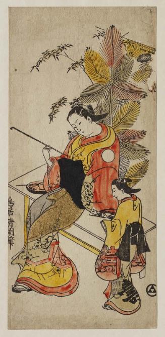 Courtesan and Kamuro on New Year's Day