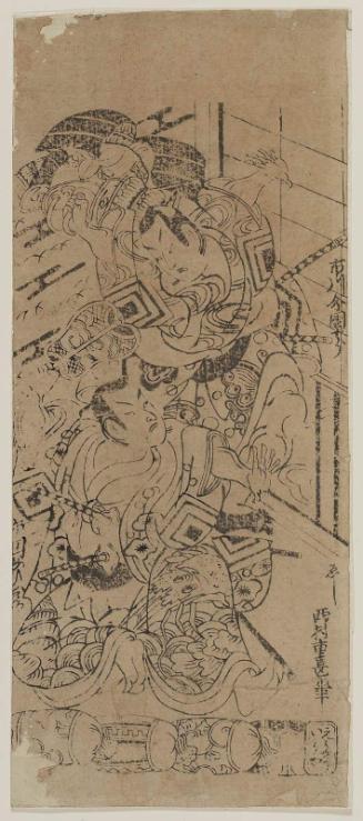 Actors Ichikawa Danjûrô III as Soga no Gorô and Ichikawa Ebizô II as Matano Gorô