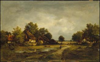 Landscape With Figure Near Pond and Cottages