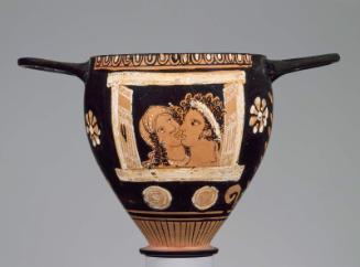 Drinking cup (skyphos)  with an amorous couple