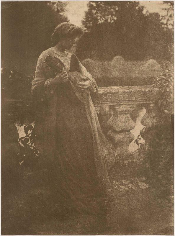 Lady with Mandolin in Garden