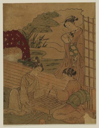 Couple Playing Shôgi, Watched by Girl with Love Letter