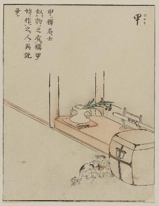 Armorer (Yoroi), from the book Iroe shokunin burui (Color Pictures of Various Artisans)