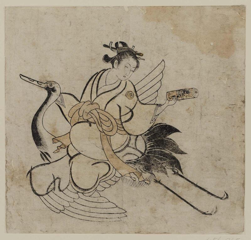 Courtesan Riding on a Crane