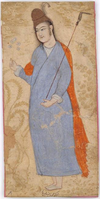 Young Man Standing in Blue Gown