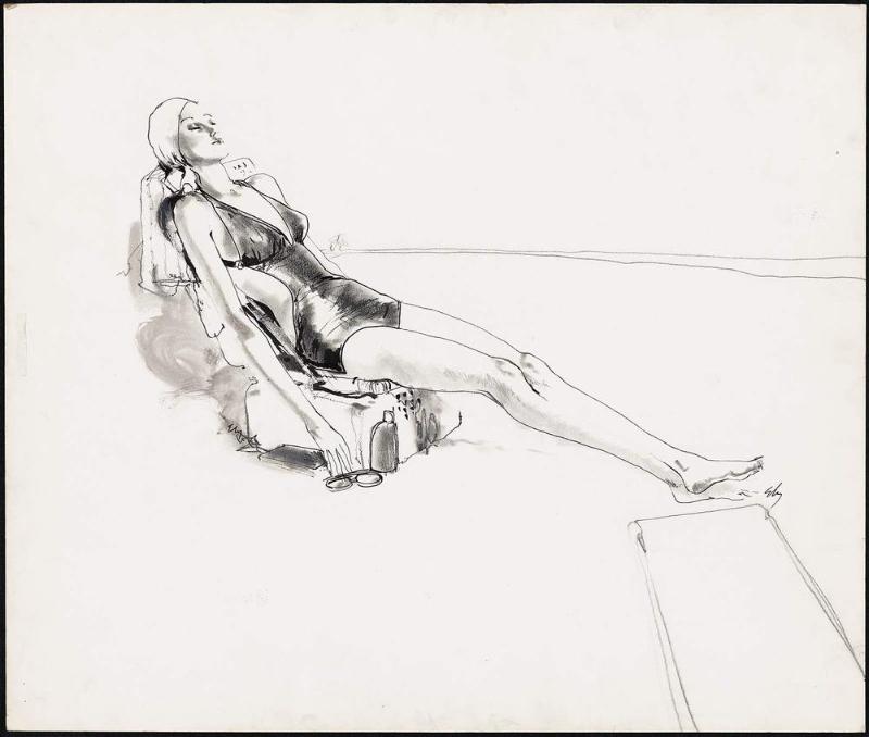 Woman in bathing suit