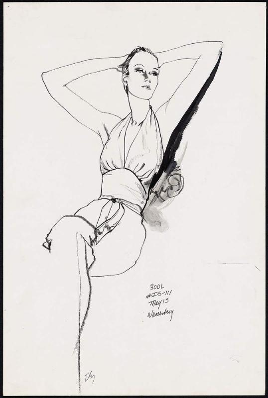 Young woman with arms raised