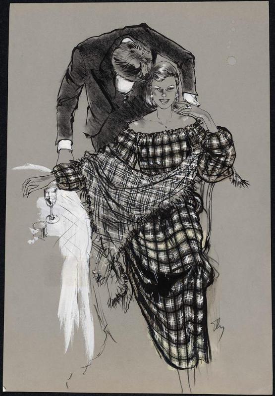 Couple - woman in Bill Blass costume