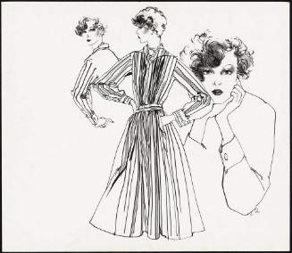 Three figures - striped shortdress