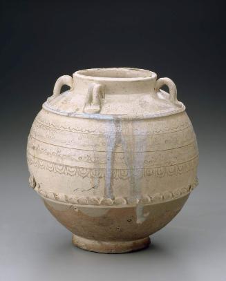 Globular jar with four handles