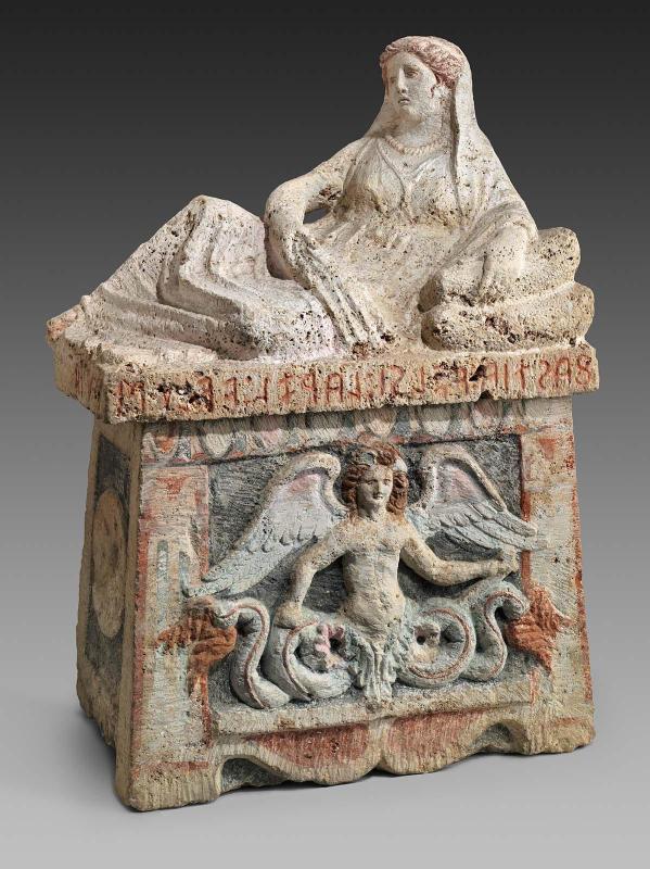 Sarcophagus or large urn with cover