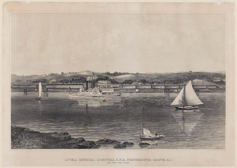 Lovell General Hospital, U.S.A., Portsmouth Grove, R.I. From Dyers Island