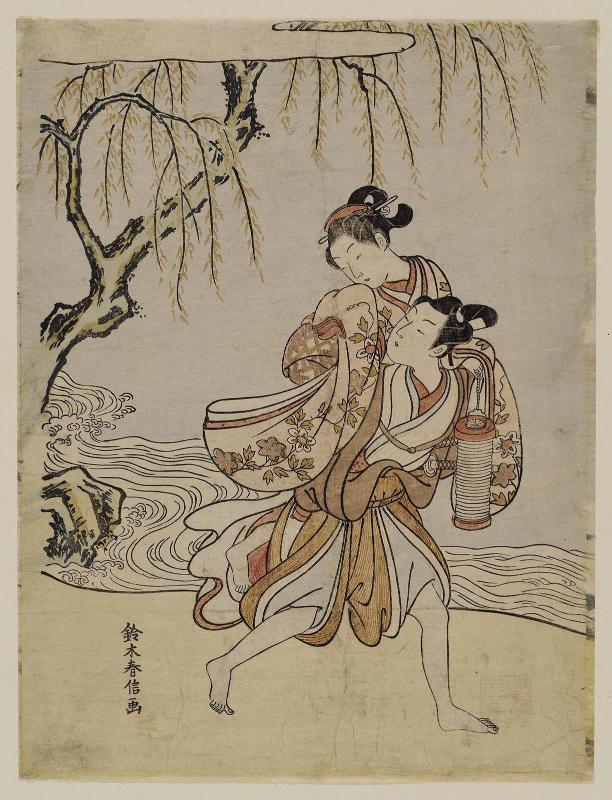 Couple Eloping; Parody of the Akuta River Episode in Tales of Ise (Ise monogatari)