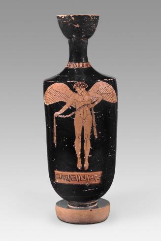 Oil flask (lekythos) with Eros carrying a victor's ribbon