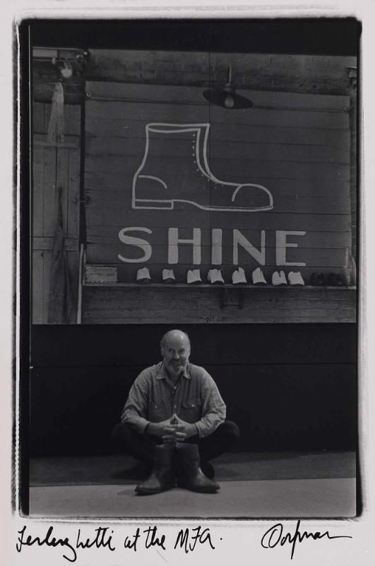 Lawrence Ferlinghetti at the Walker Evans Show in the MFA, Boston