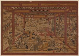 Cooling off at Ryôgoku Bridge, a Large Perspective Picture (Ryôgoku-bashi yûsuzumi ô-uki-e)