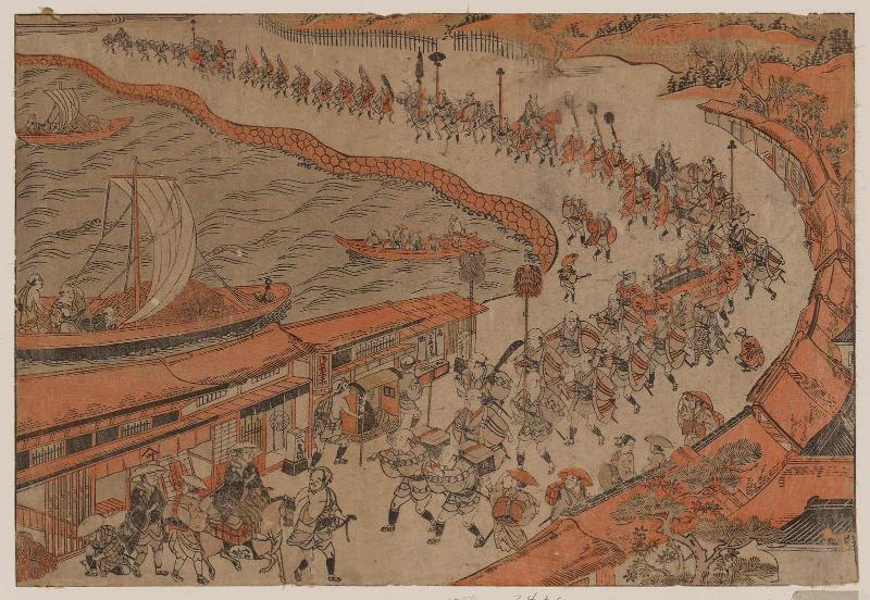 Procession of a Daimyô at Takanawa (Go daimyô gyôretsu Takanawa no fûkei)