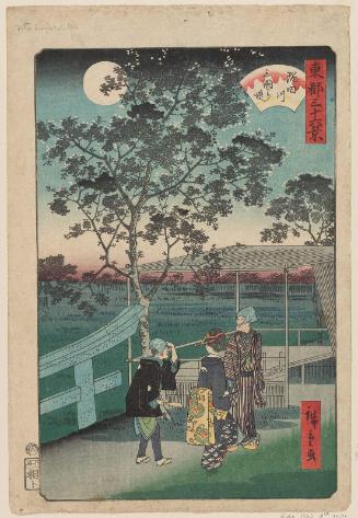 Mimeguri Embankment on the Sumida River (Sumidagawa Mimeguri tsutsumi), from the series Thirty-six Views of the Eastern Capital (Tôto sanjûrokkei)