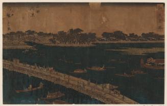 Enjoying the Evening Cool at Ryôgoku Bridge (Ryôgoku nôryô), from the series Famous Places in Edo (Edo meisho)