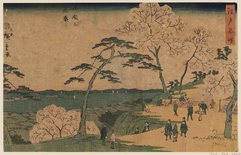 Cherry Blossoms in Full Bloom at Goten-yama (Goten-yama hanazakari), from the series Famous Places in Edo (Edo meisho)