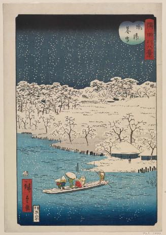 Twilight Snow at Hashiba (Hashiba bosetsu), from the series Eight Views of the Sumida River (Sumidagawa hakkei)