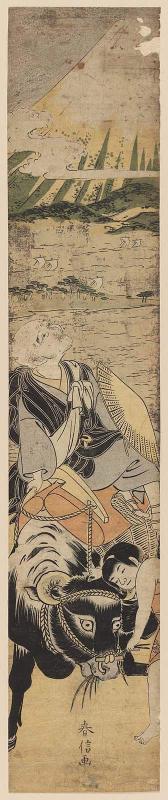 Saigyô Riding an Ox and Gazing at Mount Fuji